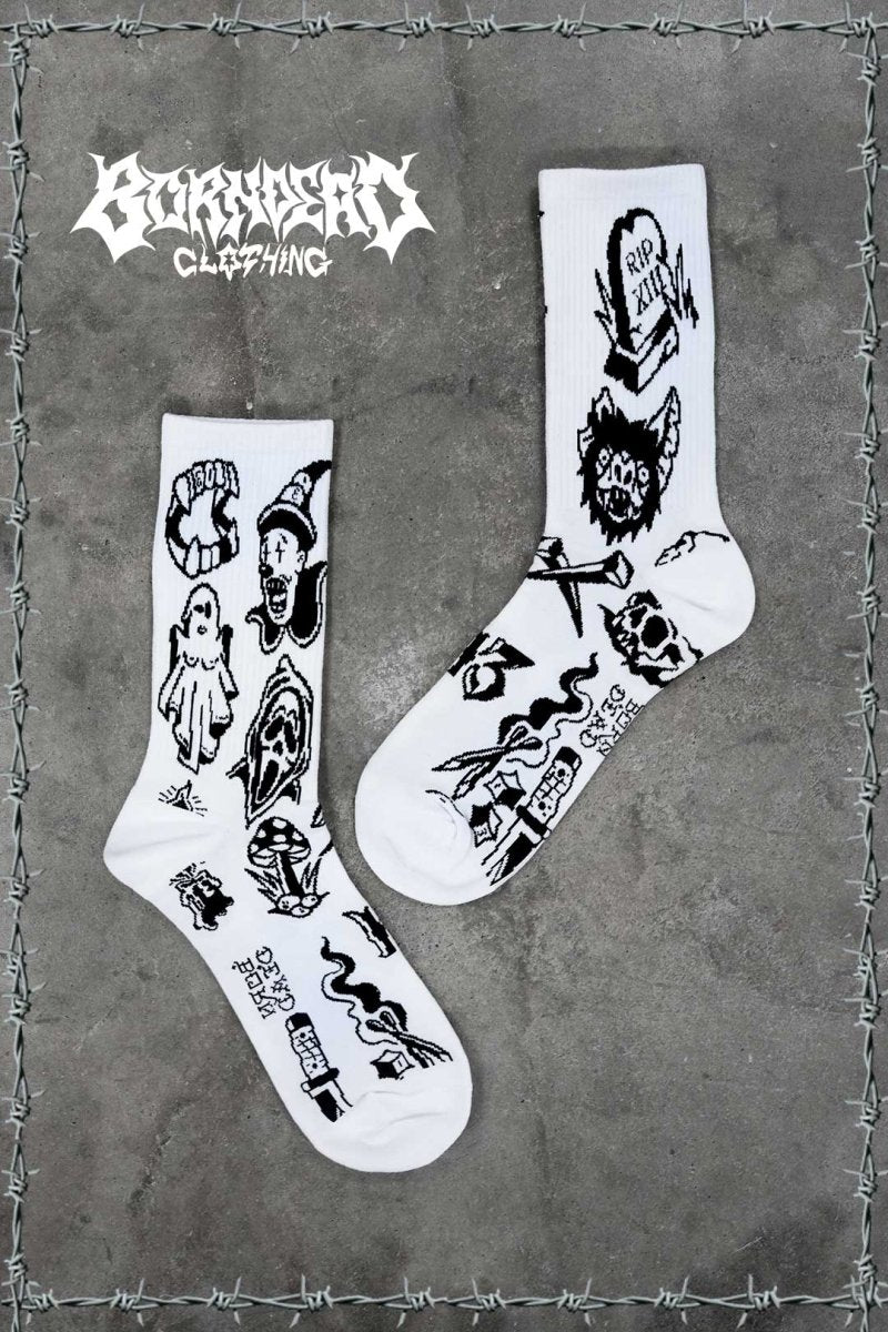 Spooky Tattoo Inspired Skatewear Socks
