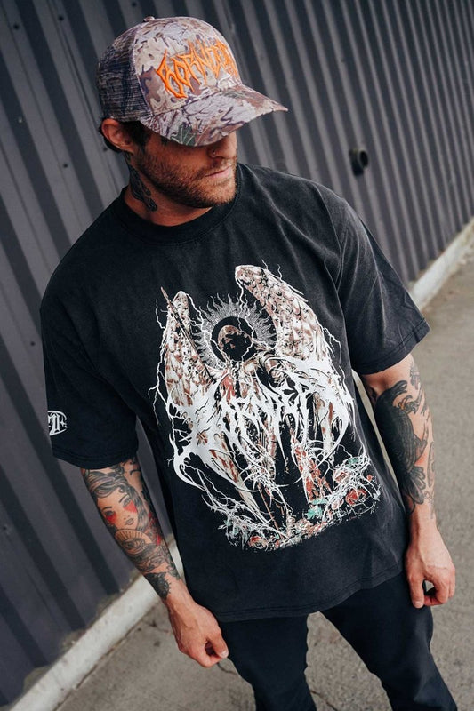 Deathcore Angel Goth Inspired Vintage Tee