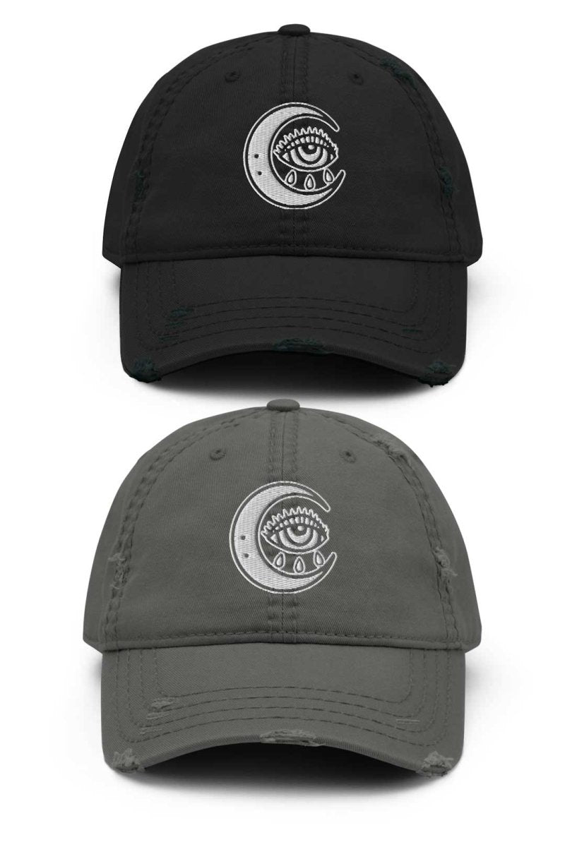 Eye and Moon Distressed Dad Hat