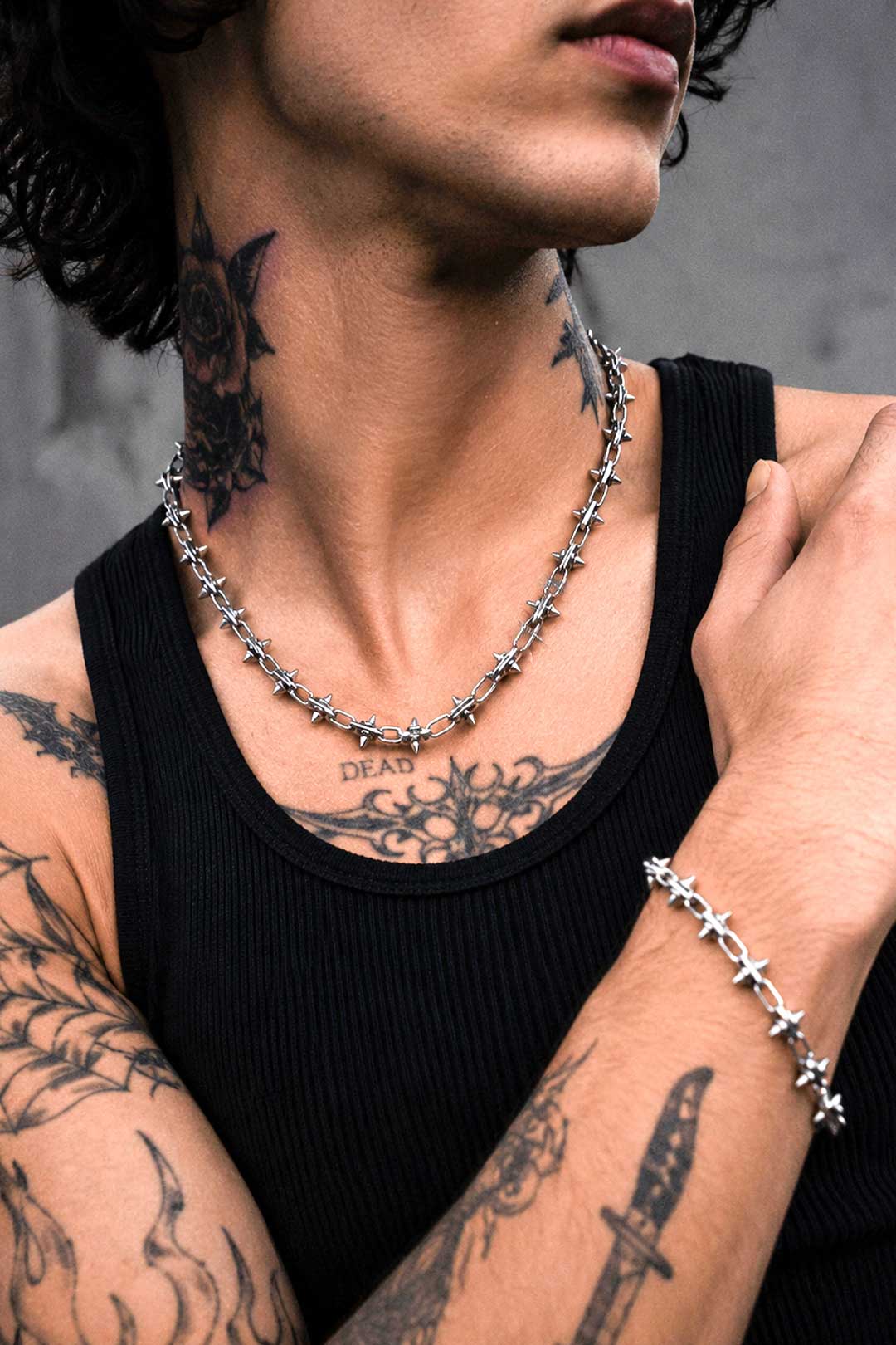 Spiked Stainless Steel Necklace