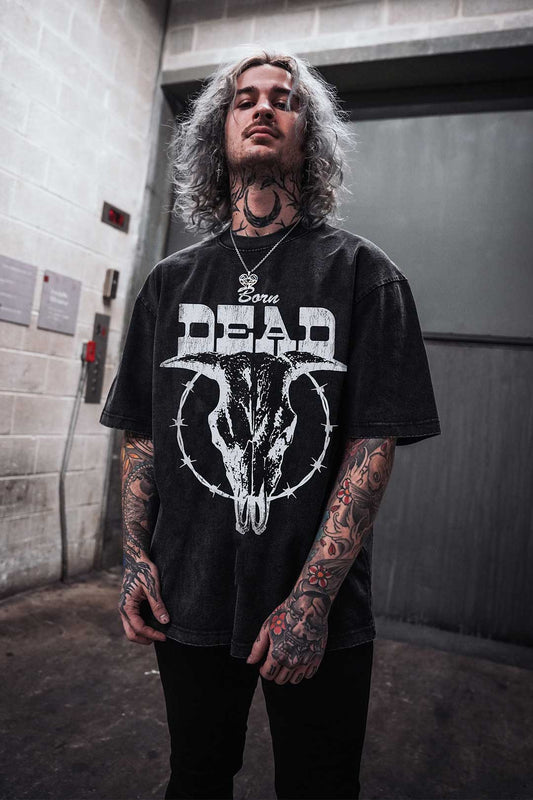 Bull Skull Heavyweight Vintage Streetwear Tee