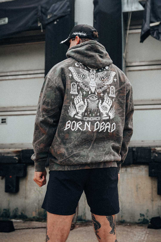 Camo Moth Dust Tattoo Inspired Hoodie
