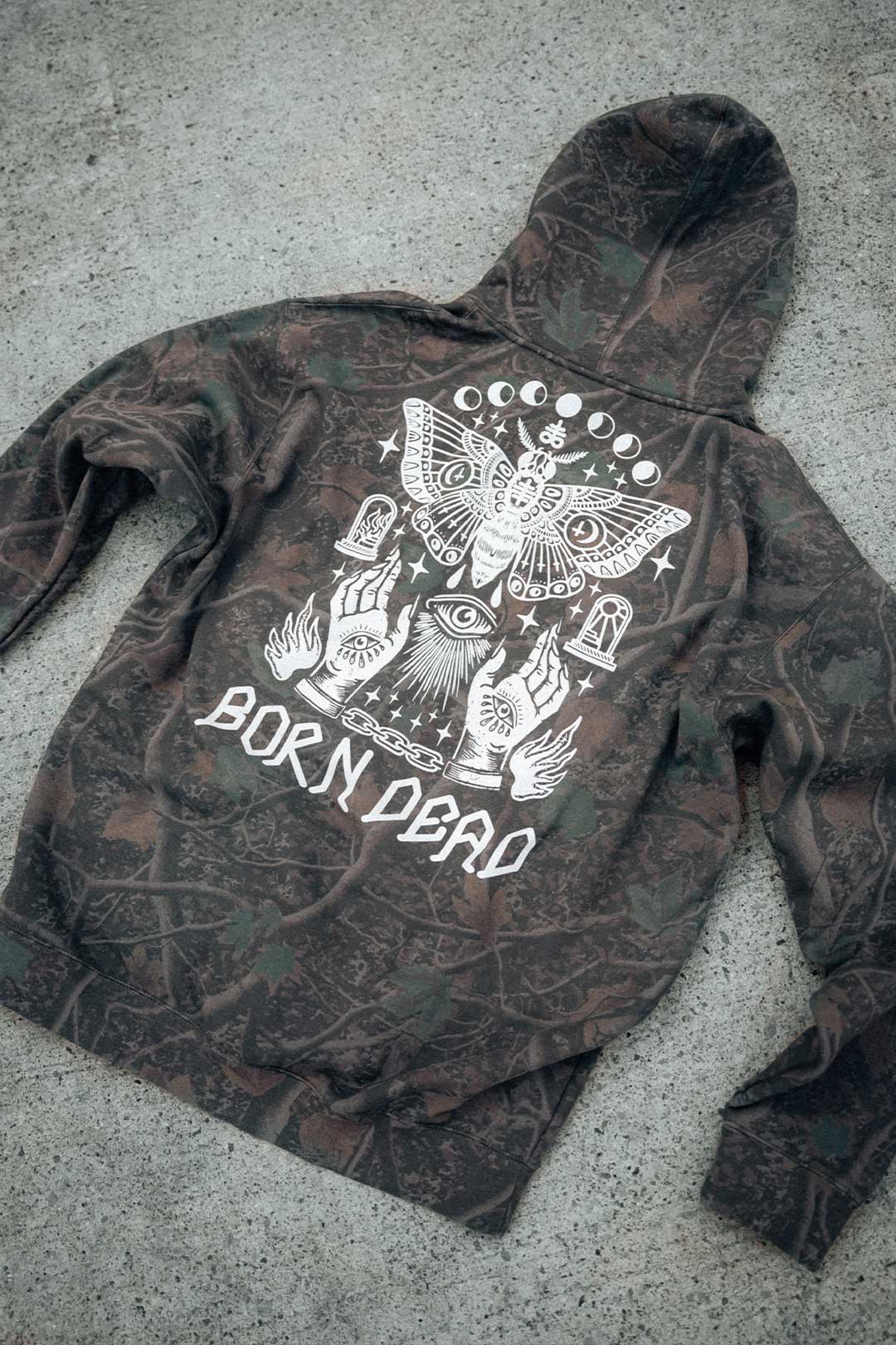 Camo Moth Dust Tattoo Inspired Hoodie