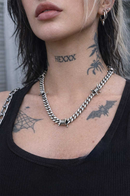 Barbed Wire Stainless Steel Necklace (SHIPS 3/29