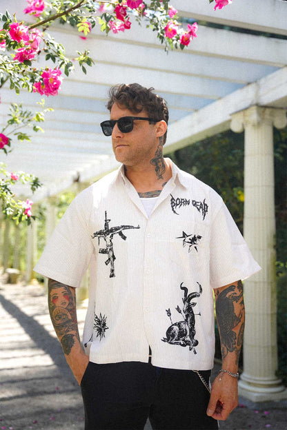 Crop Button Up Tattoo Inspired