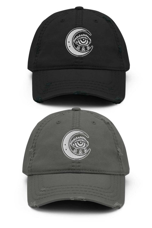 Eye and Moon Distressed Dad Hat