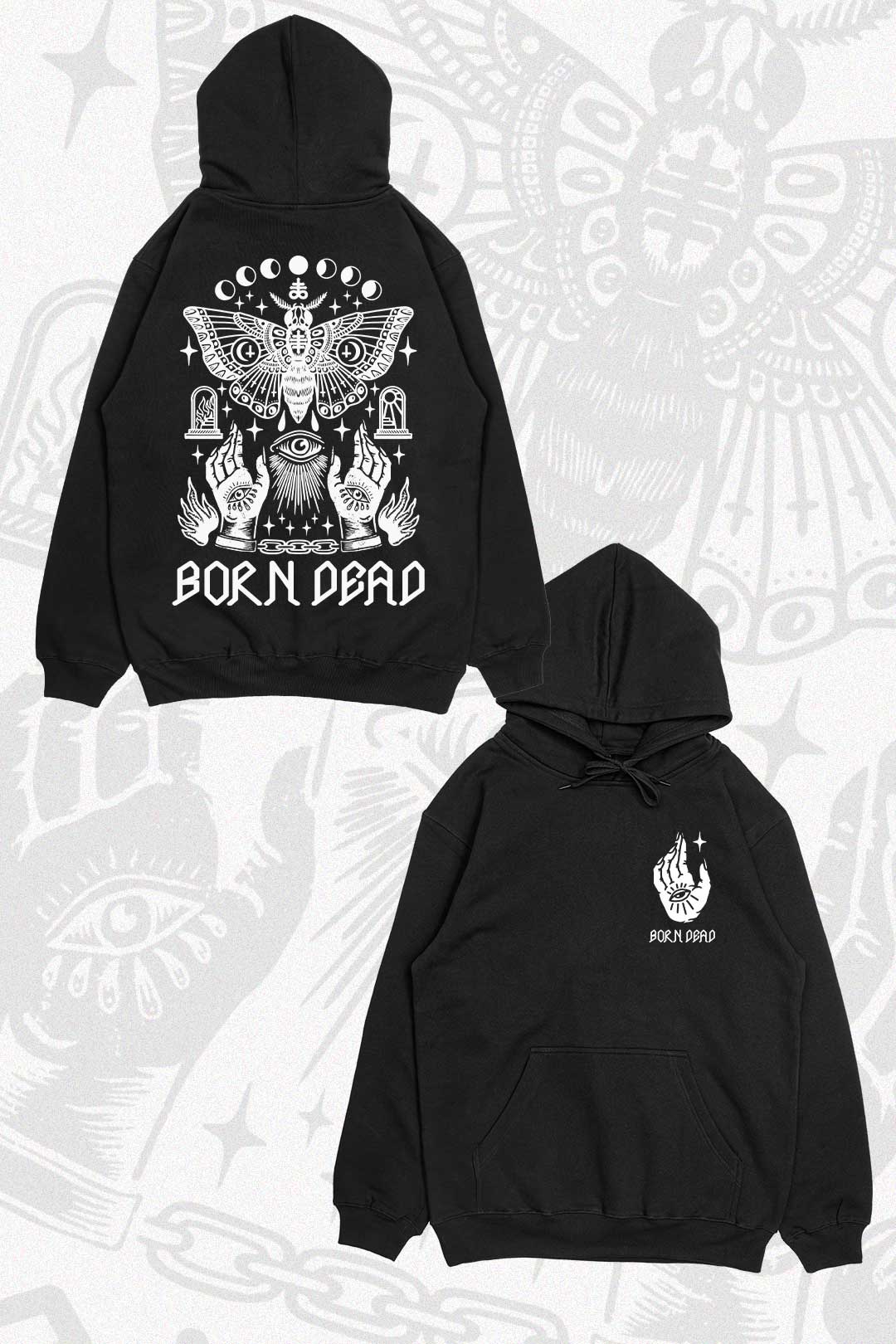 Moth Dust Heavyweight Tattoo Inspired Hoodie