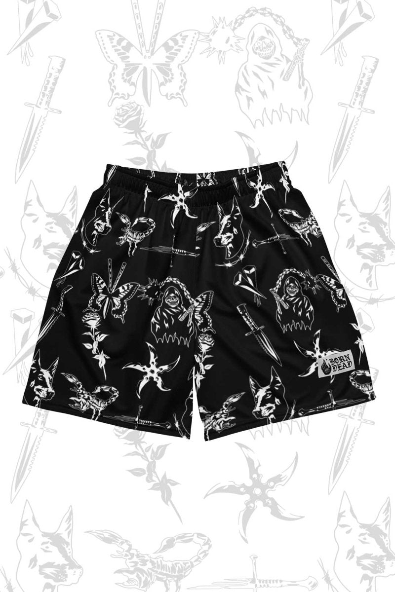 Dark Grunge Mesh Shorts