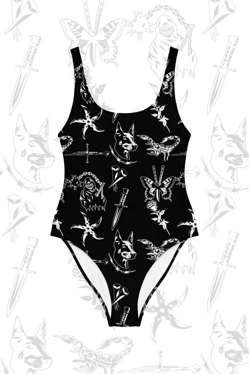 Dark Grunge One Piece Swimsuit