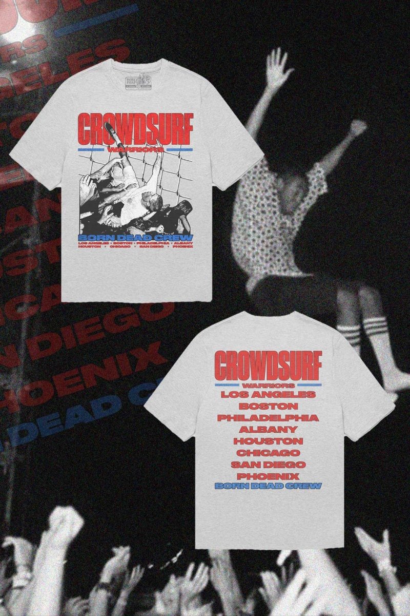 Crowdsurf Warriors Alternative Music Inspired Grey T-shirt